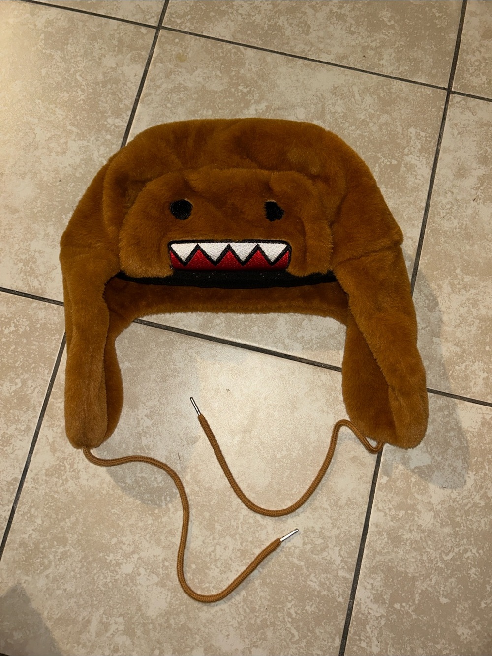 Brown Domo plush hat